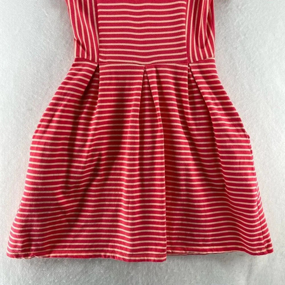 Levi's Dress Size XS A-Line Mini Striped Scoop Neck Short Sleeve Cotton Orange - Picture 6 of 13